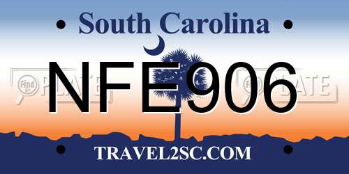 NFE906 South Carolina License Plate
