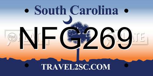 NFG269 South Carolina License Plate