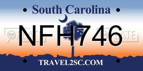 NFH746 South Carolina License Plate