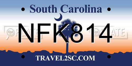NFK814 South Carolina License Plate