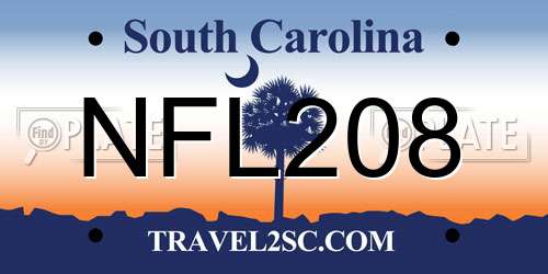 NFL208 South Carolina License Plate