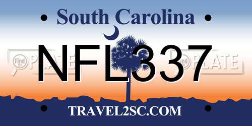 NFL337 South Carolina License Plate