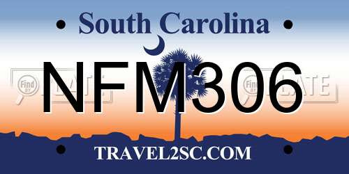 NFM306 South Carolina License Plate