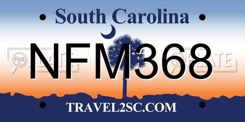 NFM368 South Carolina License Plate