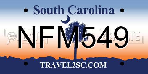 NFM549 South Carolina License Plate