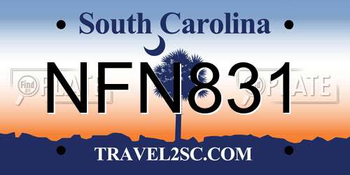 NFN831 South Carolina License Plate