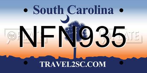 NFN935 South Carolina License Plate