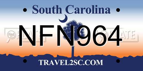 NFN964 South Carolina License Plate