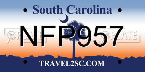 NFP957 South Carolina License Plate