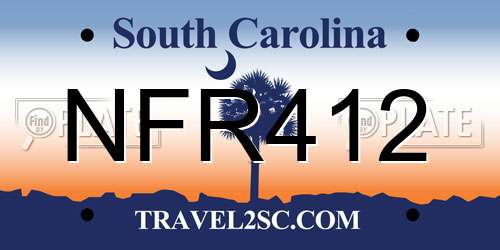 NFR412 South Carolina License Plate