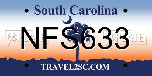 NFS633 South Carolina License Plate