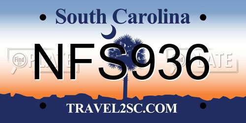 NFS936 South Carolina License Plate