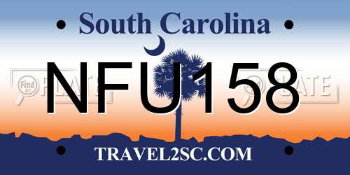 NFU158 South Carolina License Plate