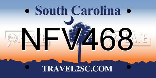 NFV468 South Carolina License Plate