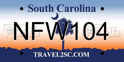 NFW104 South Carolina License Plate