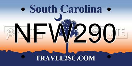 NFW290 South Carolina License Plate