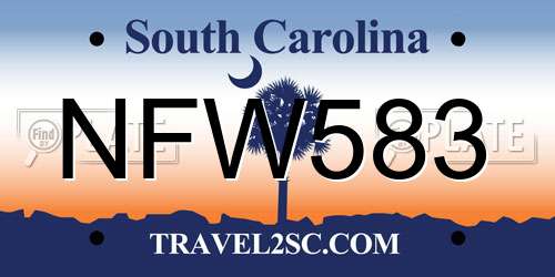 NFW583 South Carolina License Plate
