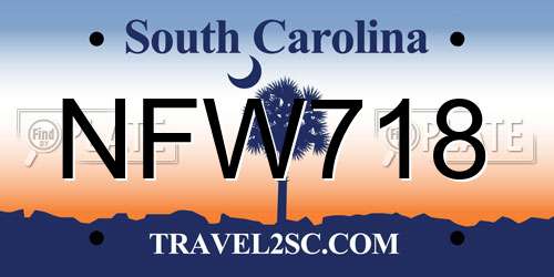 NFW718 South Carolina License Plate