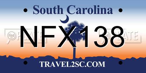 NFX138 South Carolina License Plate