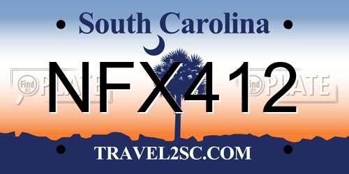 NFX412 South Carolina License Plate