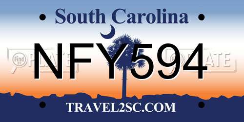 NFY594 South Carolina License Plate