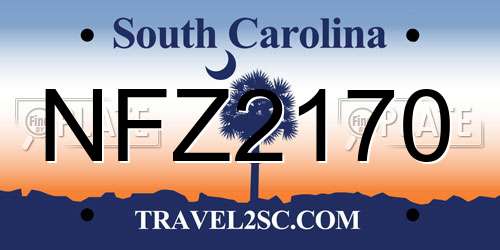 NFZ2170 South Carolina License Plate