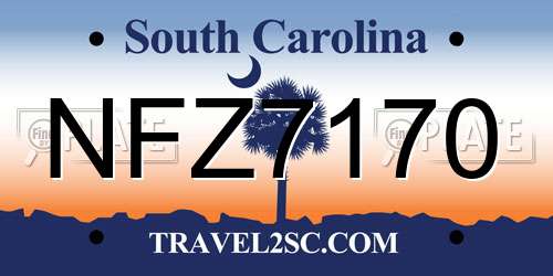 NFZ7170 South Carolina License Plate