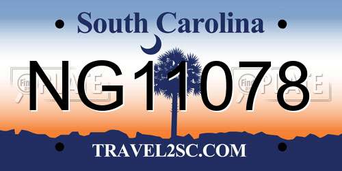 NG11078 South Carolina License Plate