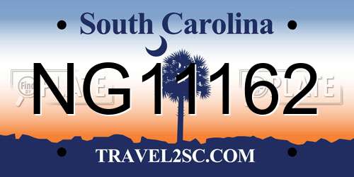 NG11162 South Carolina License Plate