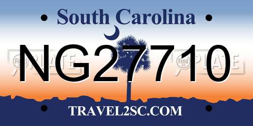 NG27710 South Carolina License Plate