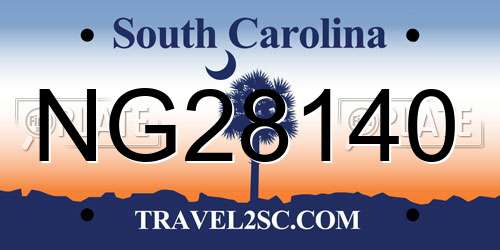 NG28140 South Carolina License Plate