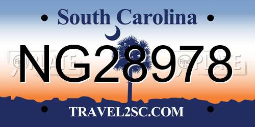 NG28978 South Carolina License Plate