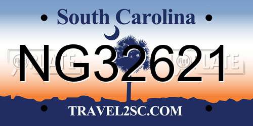NG32621 South Carolina License Plate