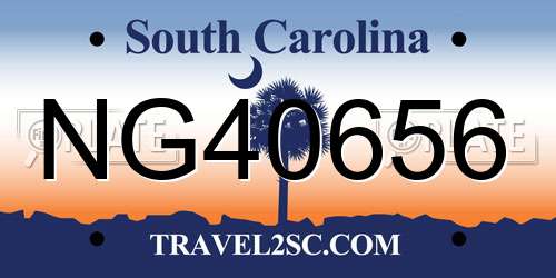 NG40656 South Carolina License Plate