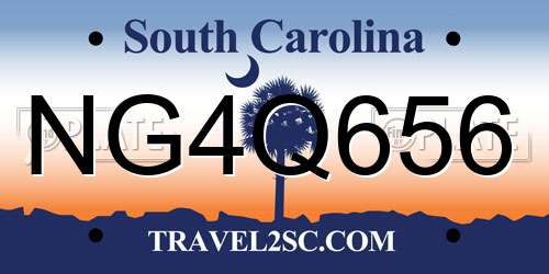 NG4Q656 South Carolina License Plate