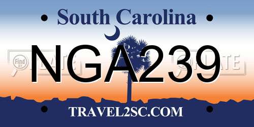 NGA239 South Carolina License Plate