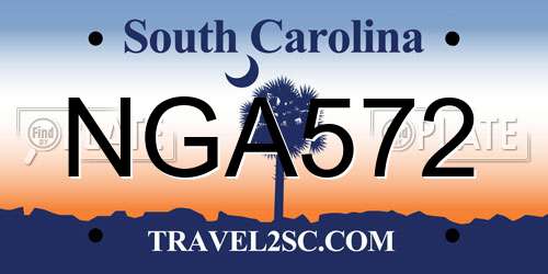 NGA572 South Carolina License Plate