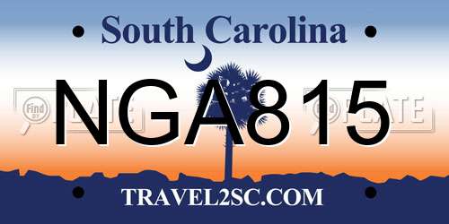 NGA815 South Carolina License Plate