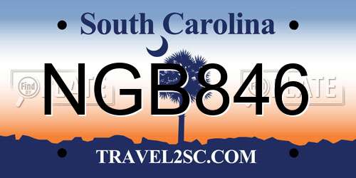 NGB846 South Carolina License Plate