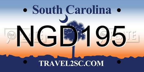 NGD195 South Carolina License Plate