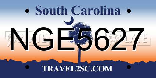 NGE5627 South Carolina License Plate