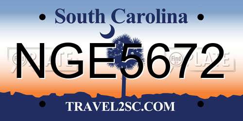 NGE5672 South Carolina License Plate