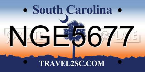 NGE5677 South Carolina License Plate