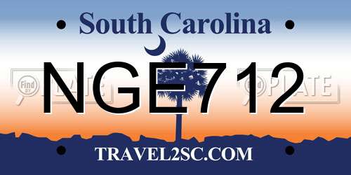 NGE712 South Carolina License Plate