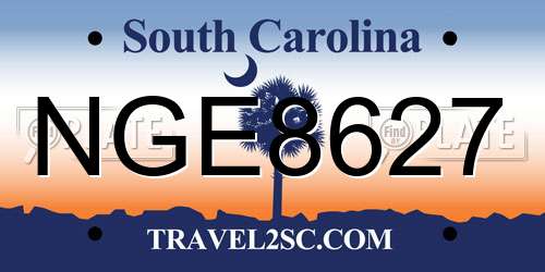 NGE8627 South Carolina License Plate