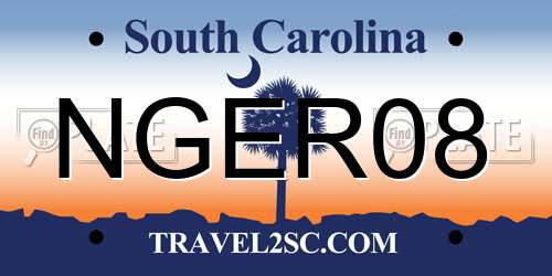 NGER08 South Carolina License Plate