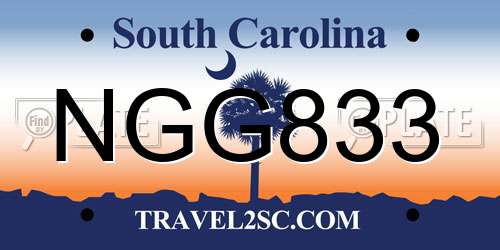 NGG833 South Carolina License Plate