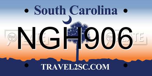 NGH906 South Carolina License Plate