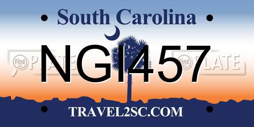 NGI457 South Carolina License Plate