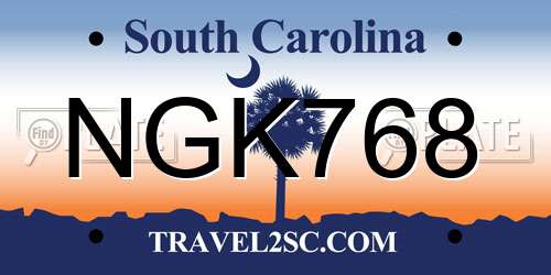 NGK768 South Carolina License Plate